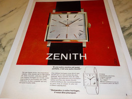 ANCIENNE PUBLICITE PARFAITE MONTRE ZENITH 1963 - Horloge: Antiek