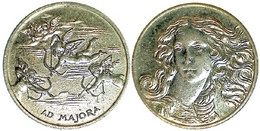 05618 GETTONE TOKEN JETON LUCKY TOKEN  AD MAJORA LA NASCITA DI VENERE THE BIRTH OF VENUS BY BOTTICELLI GOLDEN IN COLOR - Autres & Non Classés