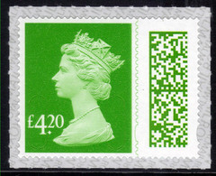 GB 2022 QE2 £4.20 Light Green New Barcoded Machin Umm ( T334 ) - Série 'Machin'