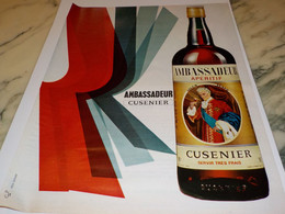 ANCIENNE PUBLICITE AMBASSADEUR  DE CUSENIER 1964 - Alcools