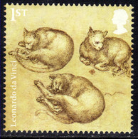 GB 2019 QE2 1st Leonardo Da Vinci Studies Of Cats Umm SG 4172 ( D1369 ) - Neufs