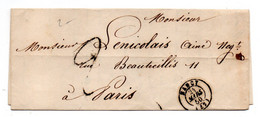 Précurseur--1850- De NANCY -54 Pour  PARIS - 75 - Cachets  -- Lettre Scannée.......à Saisir - 1849-1876: Classic Period