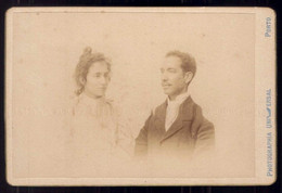 Fotografia Antiga De Casal, Com Dedicatoria. PHOTOGRAPHIA UNIVERSAL Magalhaes & Cª PORTO. Old CDV Photo PORTUGAL - Ancianas (antes De 1900)