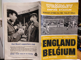 Soccer Football ENGLAND Vs BELGIUM Official Programme WEMBLEY October 21st 1964 - 1950-Heden