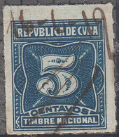 CUBA  5 CENT TAX STAMP   USED   YEAR  1957 - Gebruikt