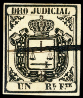 DEPENDENCIAS ESPAÑOLAS - Derecho Judicial (1856/65) 1R Negro - Usado / Used ° - Fiscale Zegels