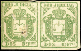 DEPENDENCIAS ESPAÑOLAS - Derecho Judicial (1856/65) Pareja 2R Verde - Nuevo / Unused (*) (sin Gomar / No Gum) - Fiscali