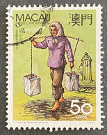 MAC5586U - Typical Professions - Water Girl - 50 Avos Used Stamp - Macau - 1989 - Usati