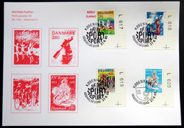 Denmark 1985  SPORT  Gymnastics Kayak Cycling MiNr.842-44 + 45 FDC CARD( Lot 2735 ) - FDC