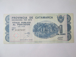 Rare! Argentina Province Of Catamarca 1 Peso 1993 Banknote - Argentina