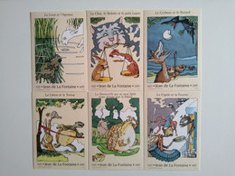 1995.. FRANCE ..LOT OF 6 POSTAL CARDS WITH PRINTED STAMPS..''THE FABLES OF JEAN DE LA FONTAINE''..NEW..FULL SERIE - Colecciones & Series: PAP