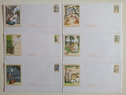 1995.. FRANCE ..LOT OF 6 ENVELOPES WITH PRINTED STAMPS..''THE FABLES OF JEAN DE LA FONTAINE''..NEW..FULL SERIE - Collections