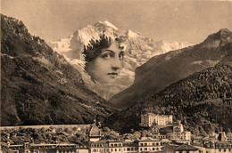 Jugendstil * CPA Illustrateur Art Nouveau * Montagne Humanisée , Tête De Femme * Suisse Schweiz - 1900-1949
