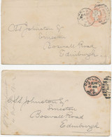 GB 1902 QV 1d Pink Envelope W Duplex "CHELSEA / S.W. / 11 / 7"  To EDINBURGH (POSTMARK-ERROR) - Briefe U. Dokumente