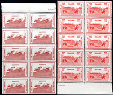 842.ICELAND.1933 CHARITY SC. B1-B4,MICH. 158-171 MNH BLOCKS OF 10,4 SCANS - Nuovi