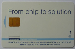 FRANCE - Chip F7 - Test / Demo - Schlumberger - From Chip To Solution - Fehldrucke