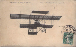 CPA Aérodrome Du Camp De Chalons - Biplan De Course Henry Farman En Plein Vol - 1911 - Aerodromes