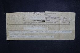 FRANCE - Télégramme De Cambrai Avec Cachet Militaire Allemand En 1914 - L 122539 - WW I