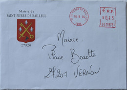27 - Lettre à Entête De St Pierre De Bailleul Avec EMA - 2004 - EMA (Empreintes Machines à Affranchir)
