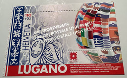 RARITÄT ! "WELTPOSTVEREIN" AUFDRUCK Block Weltausstellung Helvetia 2022 Lugano(Schweiz Miniature Sheet Stamp Exhibition - Bloques & Hojas