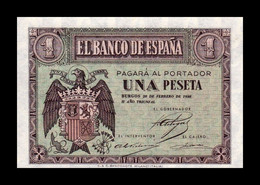 España Spain 1 Peseta Burgos Febrero 1938 Pick 107 Serie E SC UNC - 1-2 Pesetas