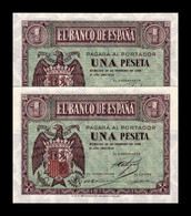 España Spain Pareja 1 Peseta Burgos Febrero 1938 Pick 107 Serie B SC UNC - 1-2 Peseten