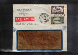 Maroc / Morocco 1933 Interesting Airmail ( Maroc-France) Letter To Germany - Briefe U. Dokumente