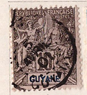 PIA - GUYANA FRANCESE  - 1892 : Allegoria - (Yv  34) - Used Stamps