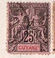 PIA - GUYANA FRANCESE  - 1892 : Allegoria - (Yv  37) - Used Stamps