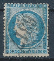 France-Type Cérès YT 60A - 25c Bleu Oblitération GC 6317 Lyon Les Broteaux - 1871-1875 Cérès