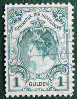 Koningin Wilhelmina 1 Gulden Tanding 11x11½ NVPH 77 C 77C (Mi  63 C) 1906 Gestempeld /Used NEDERLAND - Used Stamps