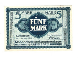 Gardnlegen Mannschafsgefangenenlager 1/1/1916  5 Mark 05.06   Unc - Otros & Sin Clasificación