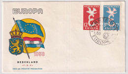 MiNr. 718 - 719  Niederlande 1958, 13. Sept. Europa - Illustriertes FDC - 1958