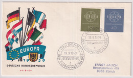 MiNr. 320 - 321  Deutschland Bundesrepublik Deutschland 1959, 19. Sept. Europa - Illustriertes FDC - 1959