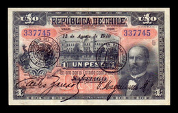 Chile 1 Peso 1919 Pick 15b MBC VF - Cile