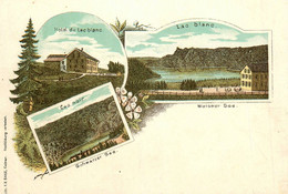 Vosges 88 * Gruss Souvenir 1900 * Litho * Hôtel Du Lac Blanc , Lac Blanc & Lac Noir * Weisser See & Schwarzer See - Sonstige & Ohne Zuordnung