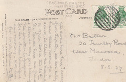1928 - 8 Bar Dumb Cancel On Pair Of 1929 Postal Union Congress London 1/2 D Stamp - Woolacombe - London - Cartas & Documentos
