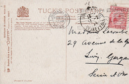 1924 - Tuck's Postcard From London To Livry-Gargan, France - Arrival Stamp - The Irish Guards - Covers & Documents