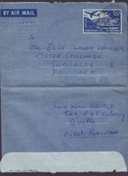 Pakistan Postal Stationery Ganzsache Entier Air Mail Aerogramme QUETTA 1962 SLAGELSE Denmark (2 Scans) - Pakistan