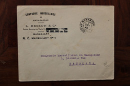 1944 Mananjary Manakara Madagascar France Cover Compagnie Marseillaise Timbre Seul - Storia Postale