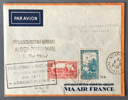 Algérie, Divers Sur Enveloppe M89, Liaison ALAGER-POINTE-NOIRE 16.5.1937 - (W1099) - Storia Postale