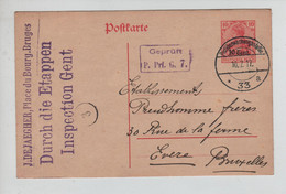 1971PR/ Entier CP Belgien 10 Cent. écrit De Brugge-Bruges Obl. Post... 33 1917 Etappen Gent Geprüft > BXL Evere - [OC1/25] Gouv. Gén.