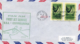 United Nations Flight 1965 USA To Czechoslovakia - Poste Aérienne - First Jet Service - Pam Am - Storia Postale