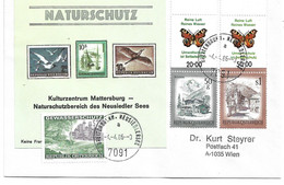 2070e: Allongen Marken Österreichs, "ARGE Umweltschutz Breitenbrunn Schmetterling" Mit Mattersburg- Block 1986 - Neusiedlerseeorte