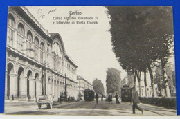 (T) TORINO - ANIMATA - CORSO VITTORIO EMANUELE II E STAZIONE DI PORTA NUOVA  - VIAGGIATA 1910 - Stazione Porta Nuova