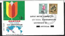 PRIMO VOLO - FIRST FLIGHT QANTAS DA SIDNEY AD AMSTERDAM *30.3.1967* SU BUSTA UFFICIALE - Eerste Vluchten