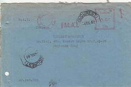 AMOUNT 0.55, BUCHAREST, MINISTRY OF INTERIOR, RED MACHINE STAMPS ON COVER, 1962, ROMANIA - Brieven En Documenten