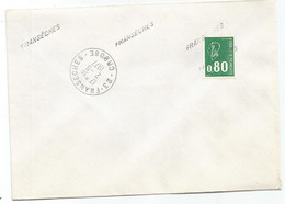 BEQUET 80C ROULETTE LETTRE NON CIRCULEE  GRIFFE FRANSECHES  TIMBRE A DATE 2.9.1977 CREUSE - 1961-....