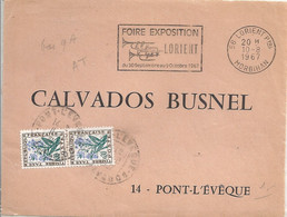 Lettre Affranchie Foire Exposition Lorient  Sur Enveloppe Calvados Busnel Pont-L'Evêque 1967 - Other