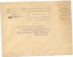 LETTRE SECAP LES ECOLES DE L'ARMEE DE L'AIR P.P. 29.3.1954 PARIS 25 - Annullamenti Meccanici (pubblicitari)